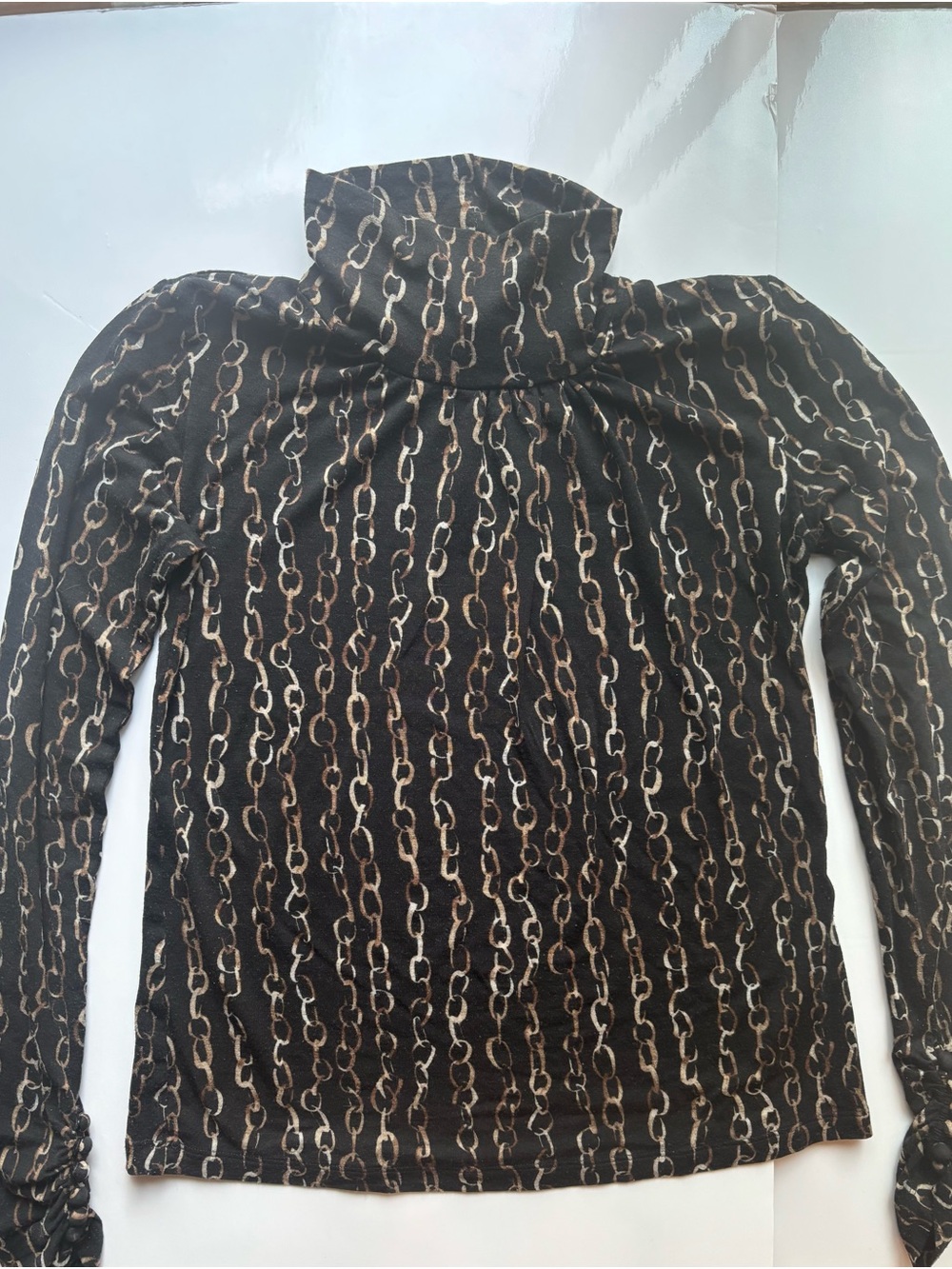 Max mara designer wool chain print turtleneck long sleeve Italian luxury office